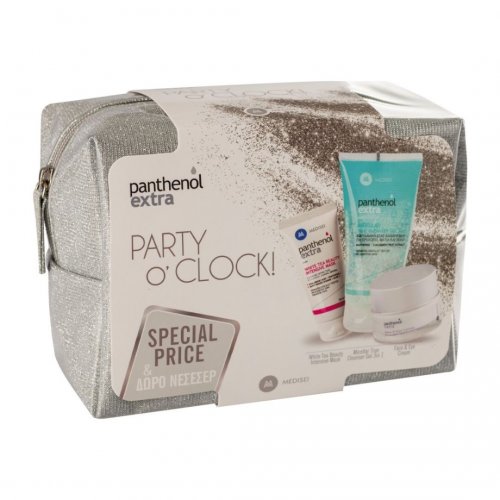 Panthenol Extra Promo Party O’ Clock Silver Anti-Wrinkle Face/Eye Cream 50ml & Face Cleanser Gel 3ni1 150ml & White Tea Mask 50ml & Νεσεσέρ